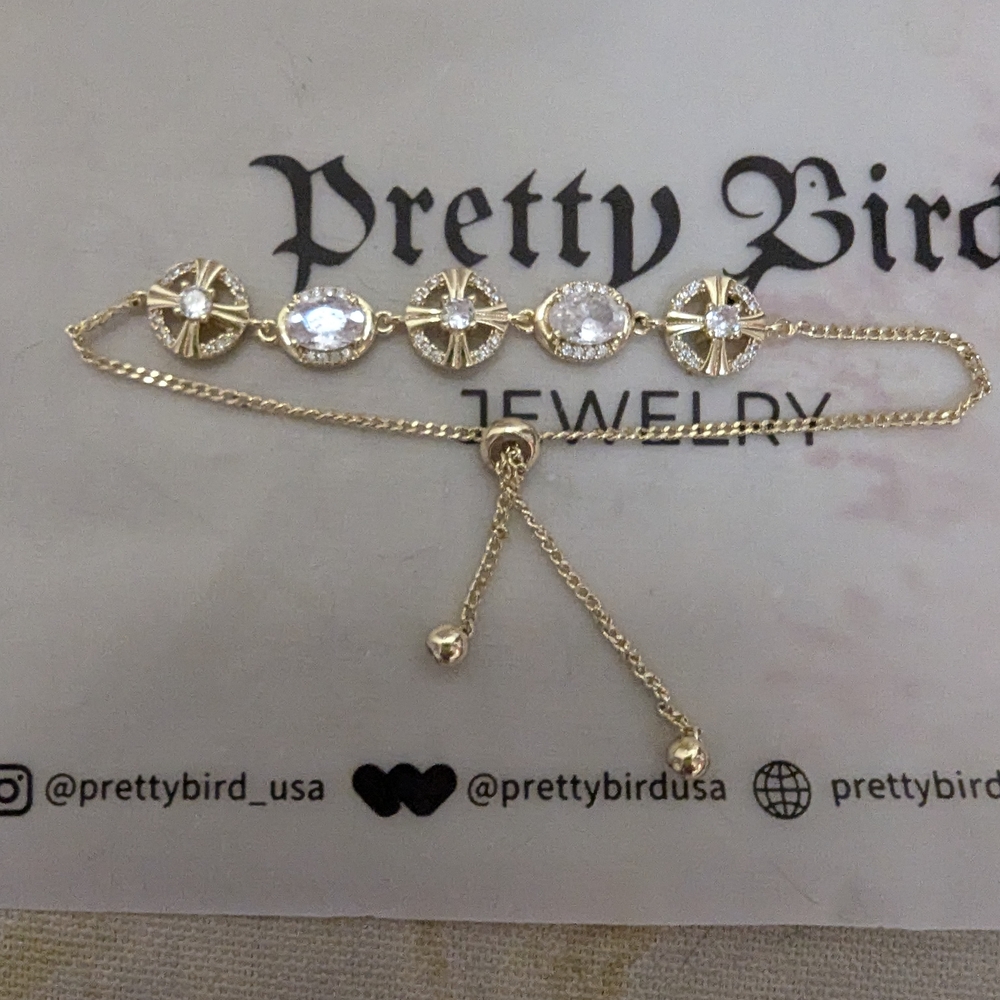 Pretty Bird Gold Plated Bracelet with Crystal Accents